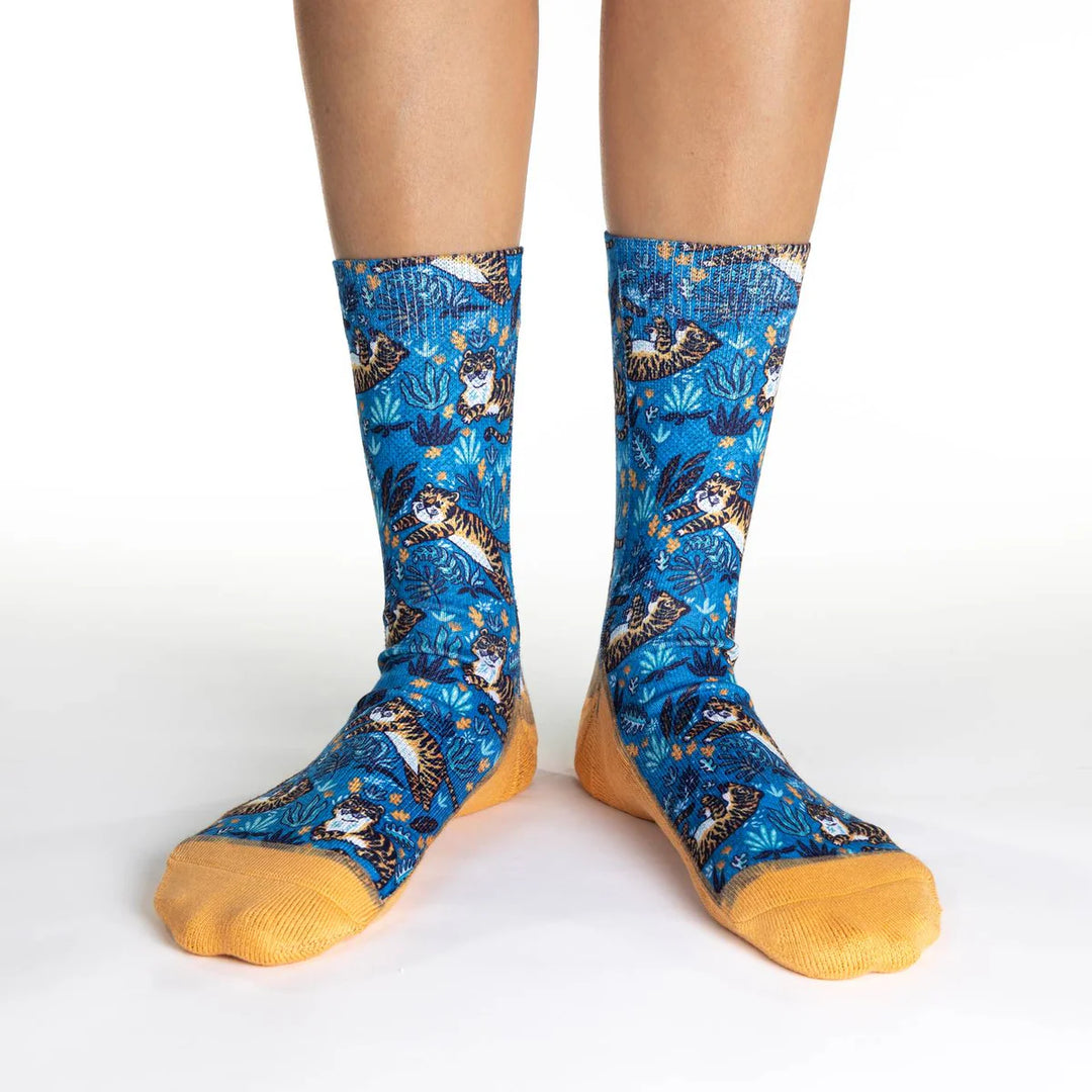 Chaussettes mi-mollet « Tigres » de Good Luck Sock - Medium