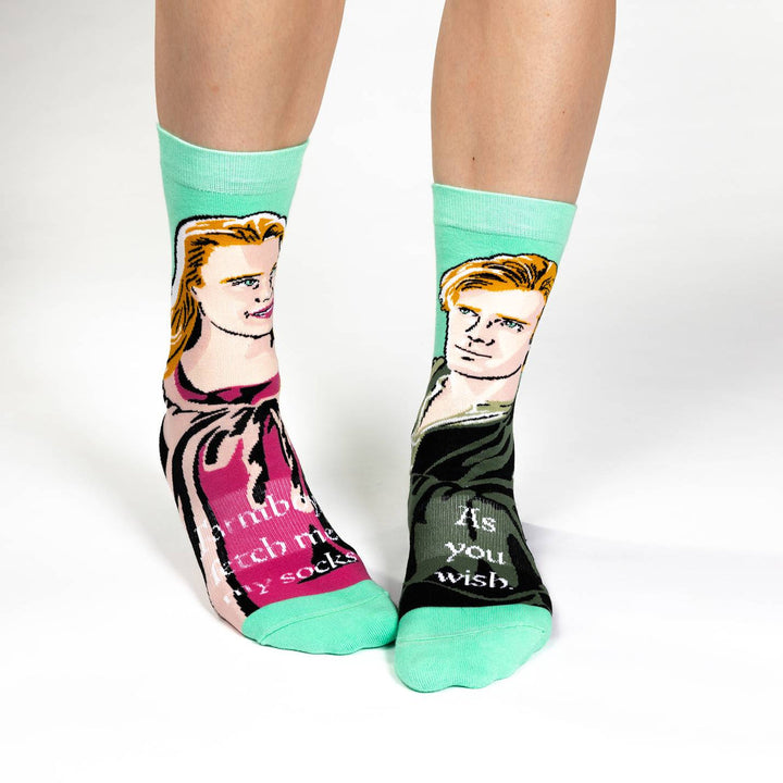 "Buttercup & Westley" Crew Socks by Good Luck Sock - Medium