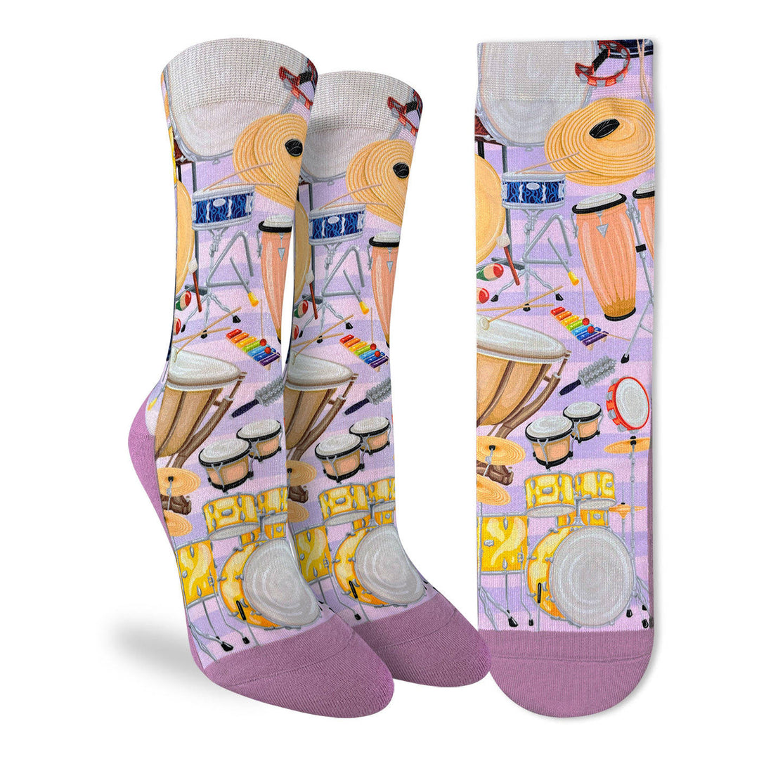 "Percussion Instrument" Active Crew Socks by Good Luck Sock - Small