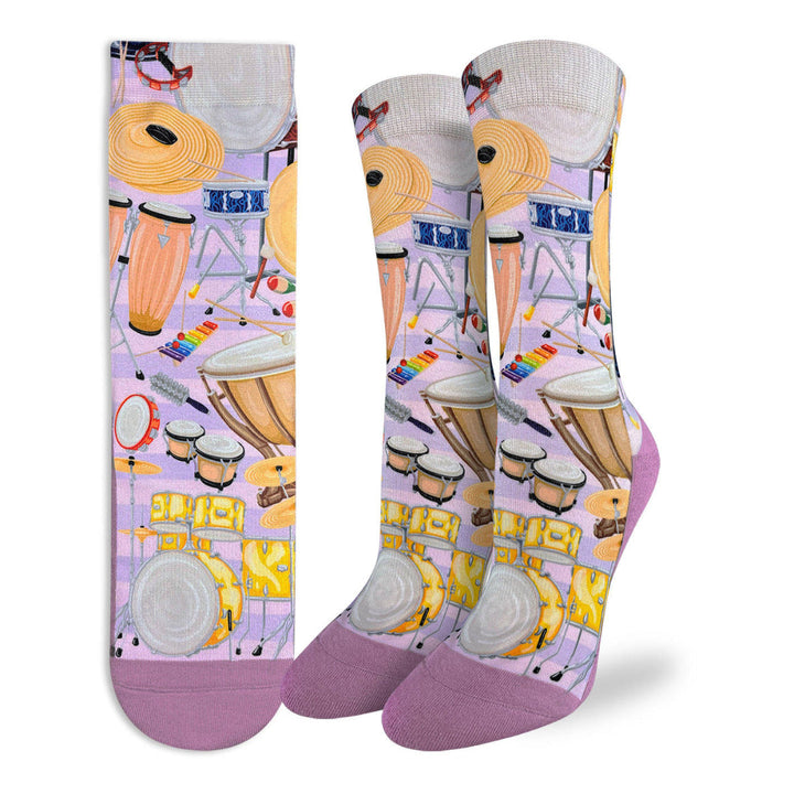 "Percussion Instrument" Active Crew Socks by Good Luck Sock - Small