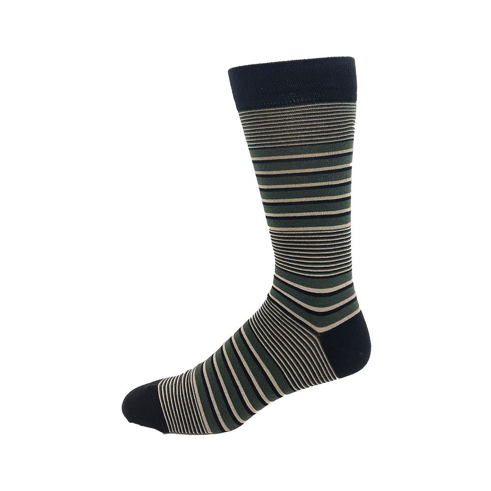 "Green Stripe" Bamboo Socks by Vagden - Large
