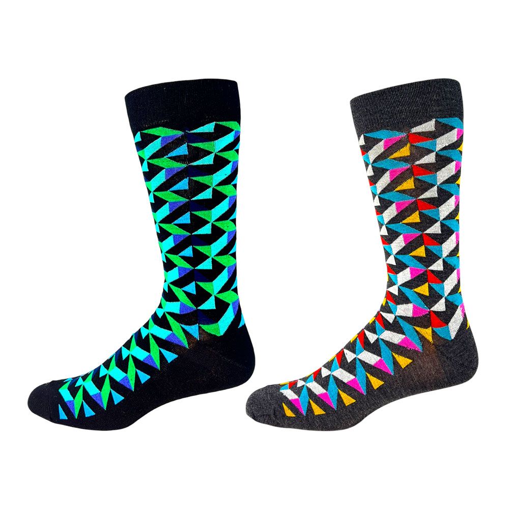 Key's Bamboo Dress "Geometric" Socks - Men's