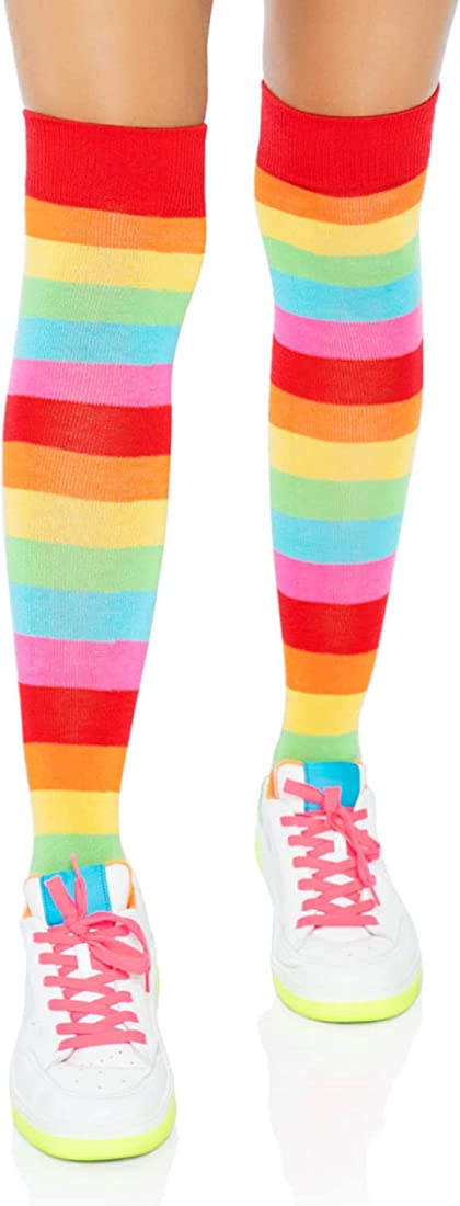 Nylon Rainbow Thigh High Socks from Leg Avenue