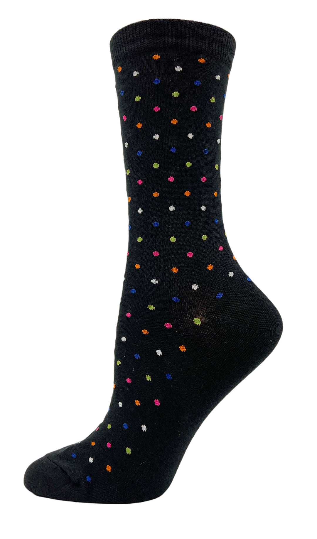 "Bright Dots" Cotton Dress Socks by Point Zero - Medium