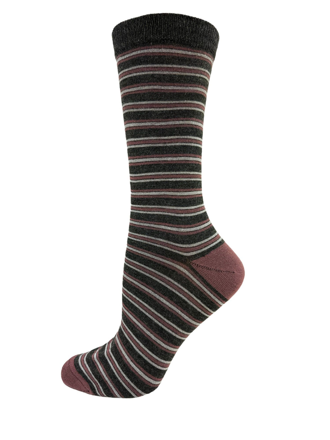"Dusty Pink Stripe" Bamboo Socks by Point Zero - Medium