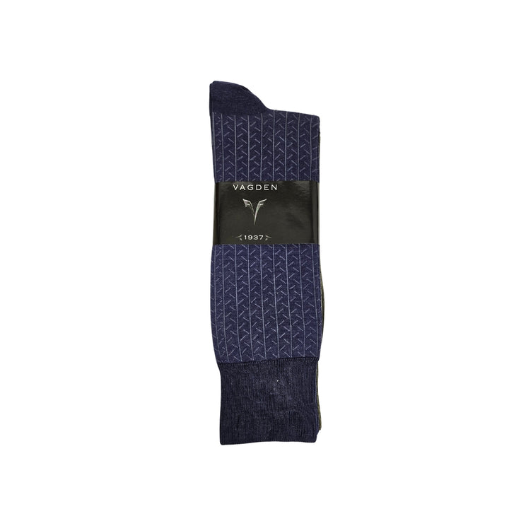 2 PAIR - Vagden Men's Herringbone Mercerized Cotton XL Dress Socks (CLEARANCE)