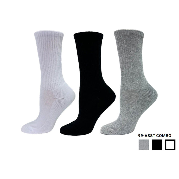 "90% Cotton Crew" Athletic Socks (3 Pairs) by KEY