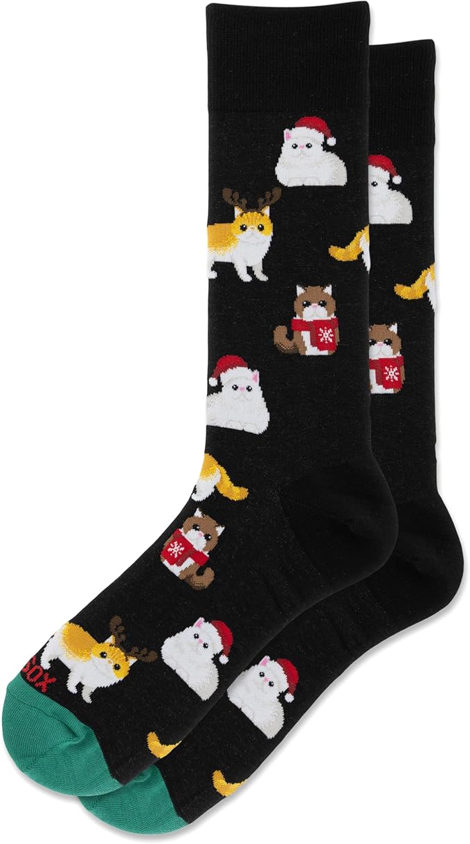 "Christmas Cats" Cotton Crew Socks by Hot Sox