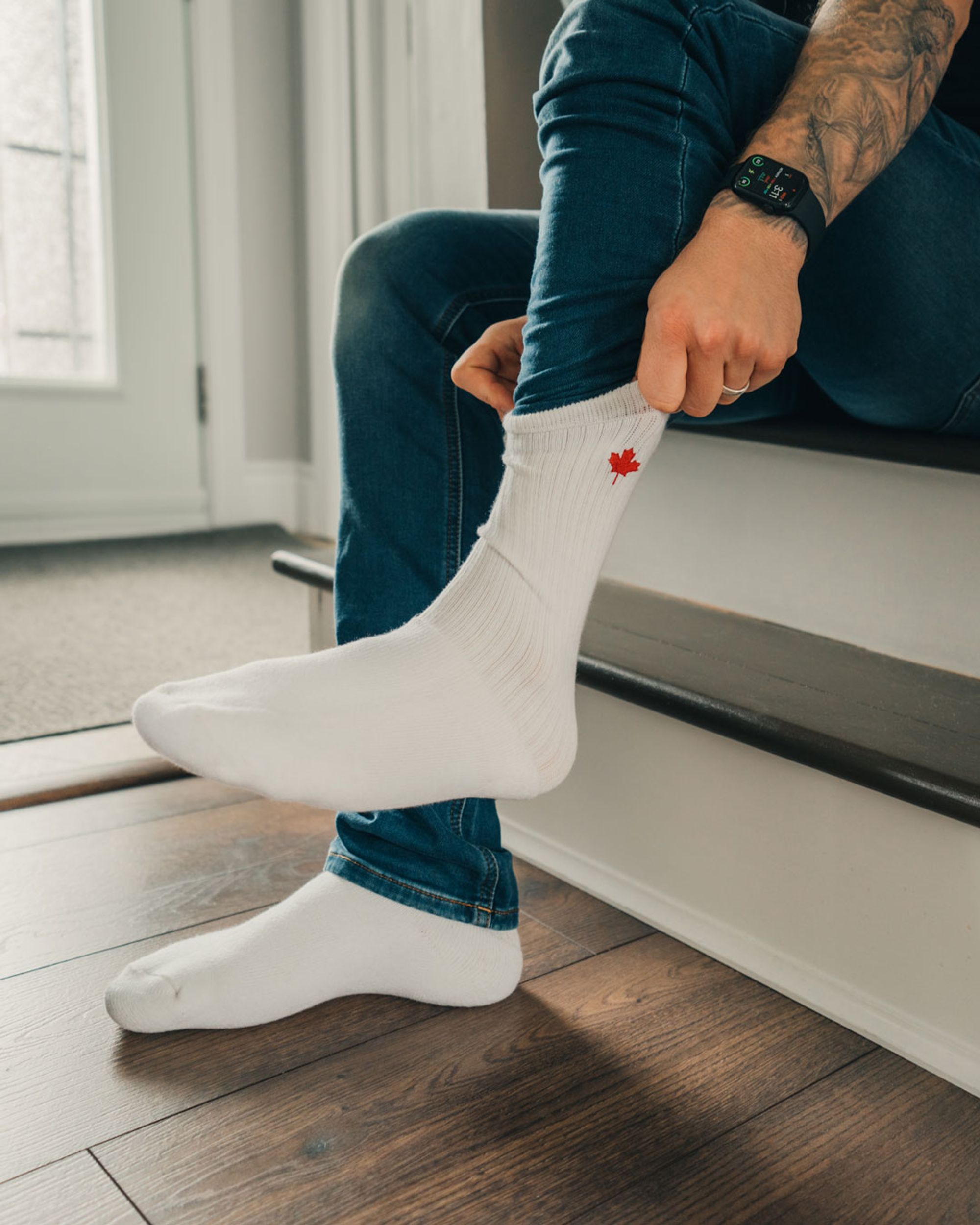 J.B. Field's Maple Leaf | Organic Cotton Crew Socks Made in Canada