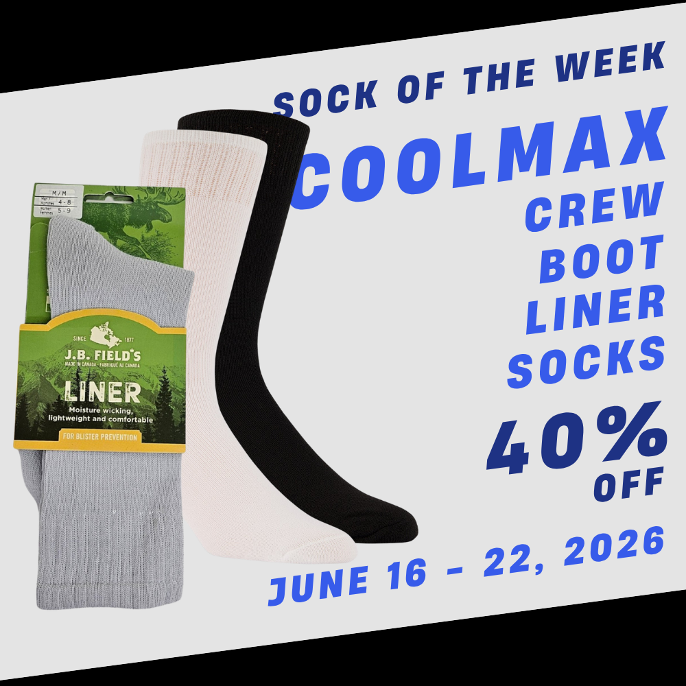 J.B. Field's Coolmax Crew Boot Liner Socks