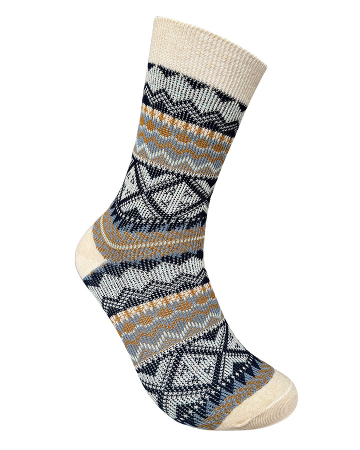 Vagden Jacquard Pattern B Cotton Casual Socks - Medium