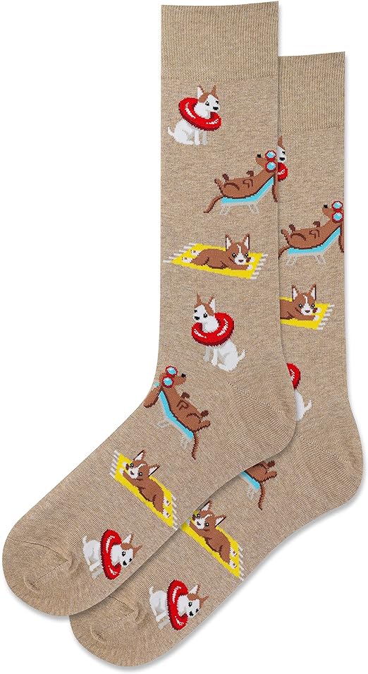 "Beach Dogs" Cotton Crew Socks by HotSox