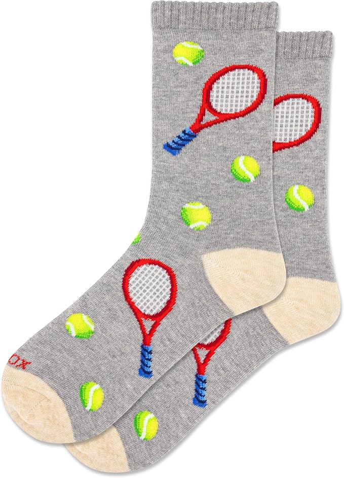 "Tennis" Cotton Crew Socks by Hot Sox - Medium