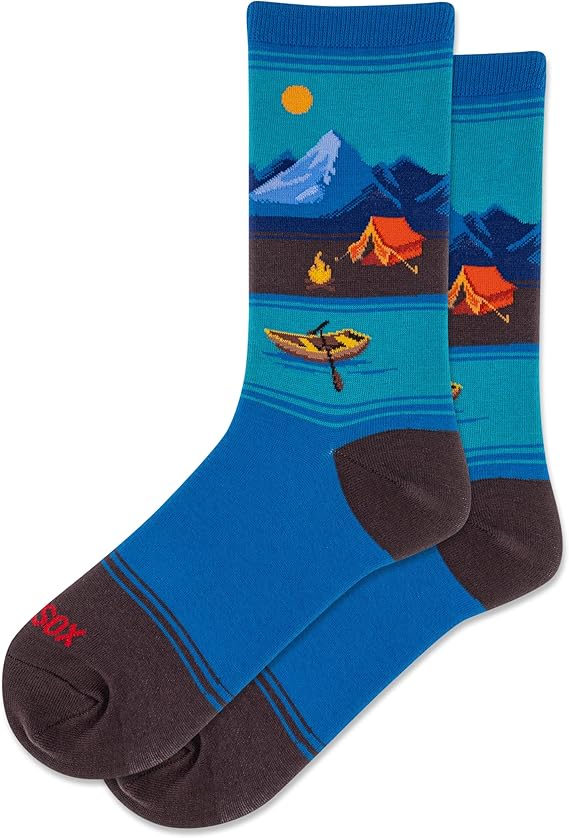 "Canoe Scenic" Cotton Crew Socks by Hot Sox