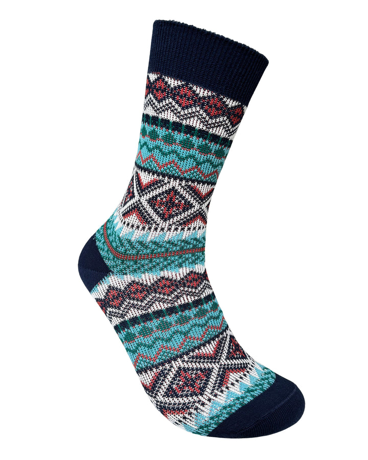 Vagden Jacquard Pattern B Cotton Casual Socks - Medium