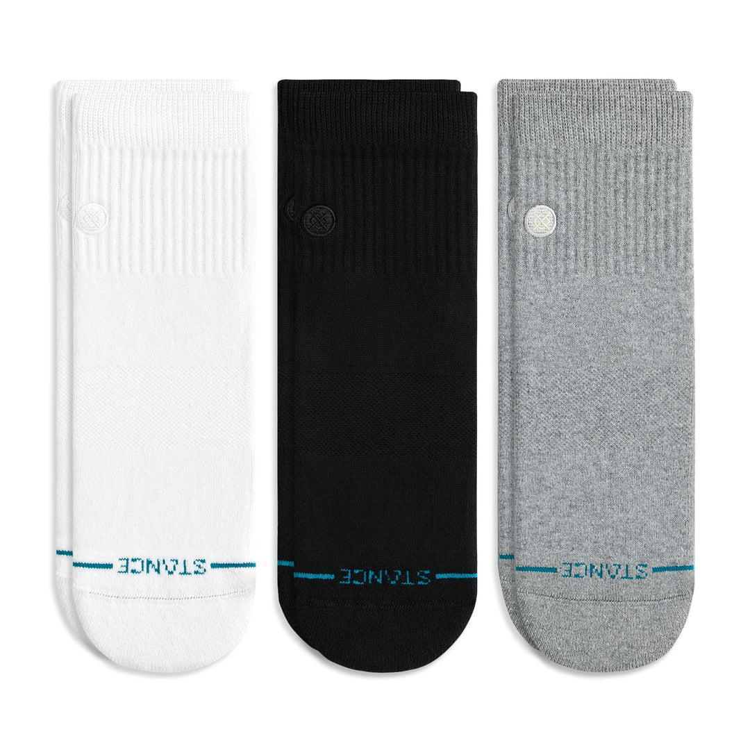 Lot de 3 paires de chaussettes en coton peigné « Icon Quarter » de Stance 