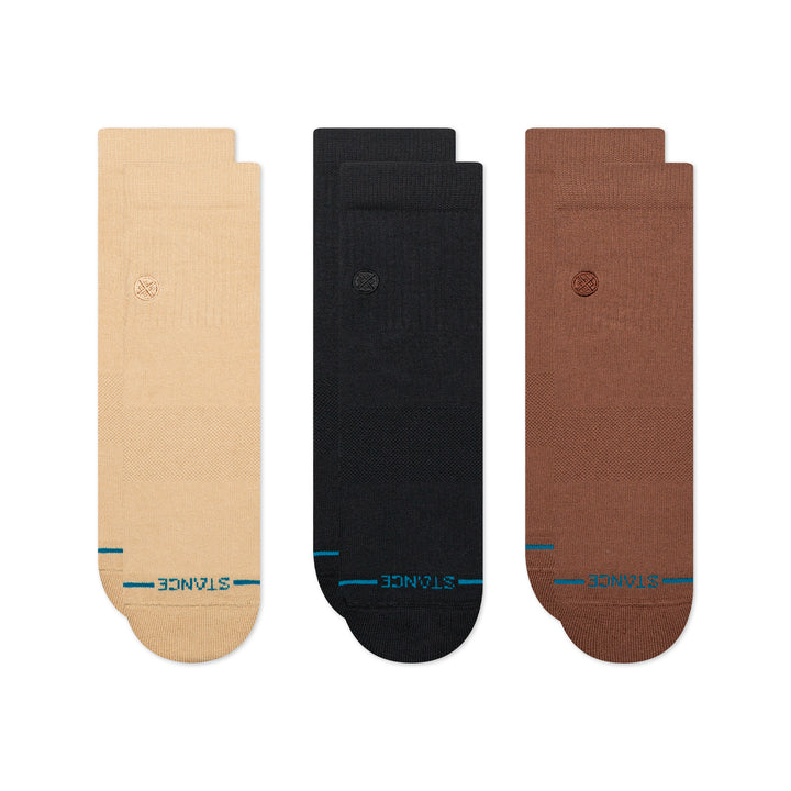 Lot de 3 paires de chaussettes en coton peigné « Icon Quarter » de Stance 