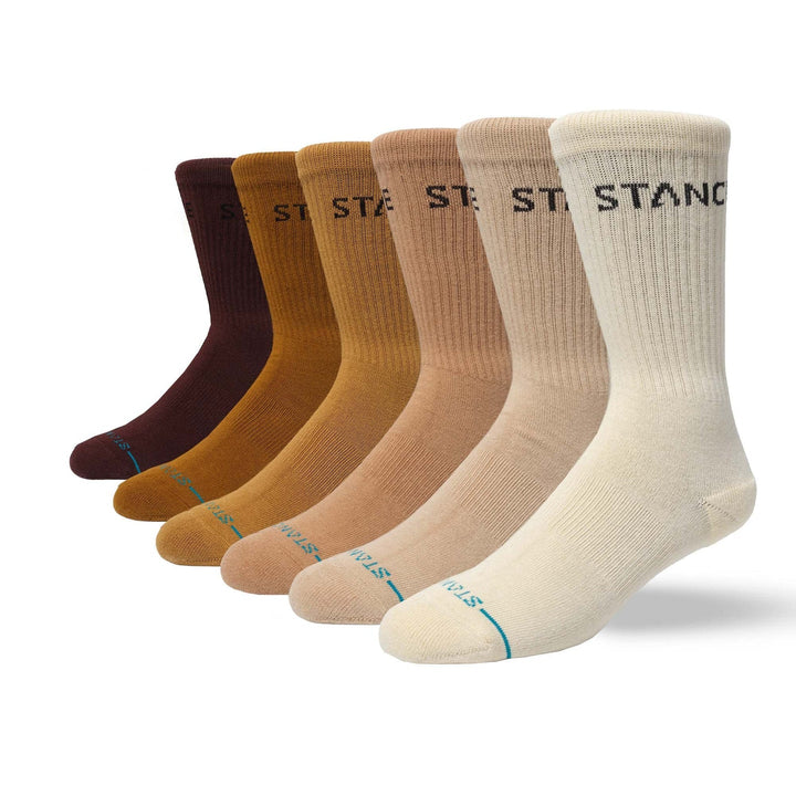 "Origin Crew Socks 6 Pack" Cotton Crew Socks by Stance