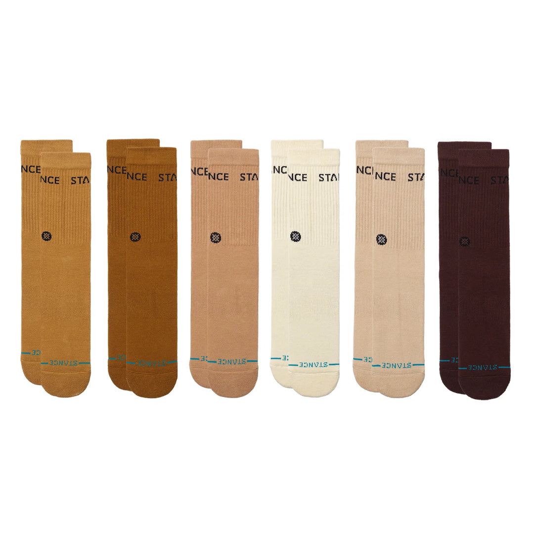"Origin Crew Socks 6 Pack" Cotton Crew Socks by Stance