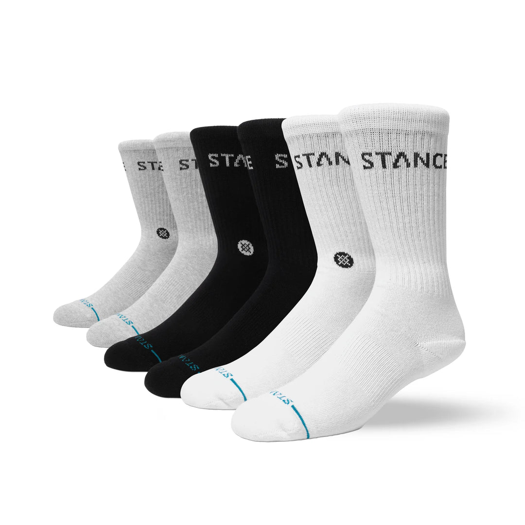 "Origin Crew Socks 6 Pack" Cotton Crew Socks by Stance