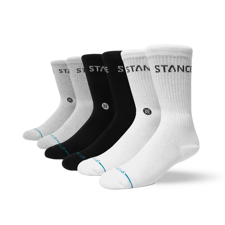 "Origin Crew Socks 6 Pack" Cotton Crew Socks by Stance