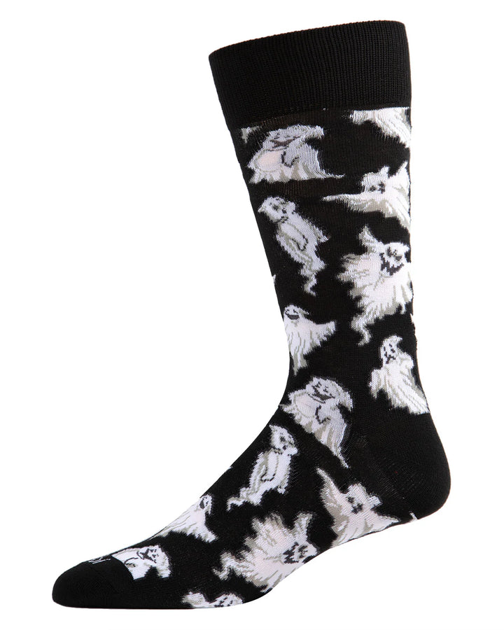 "Halloween Cool Ghoul Ghost Novelty" Crew Socks by Me Moí - Large