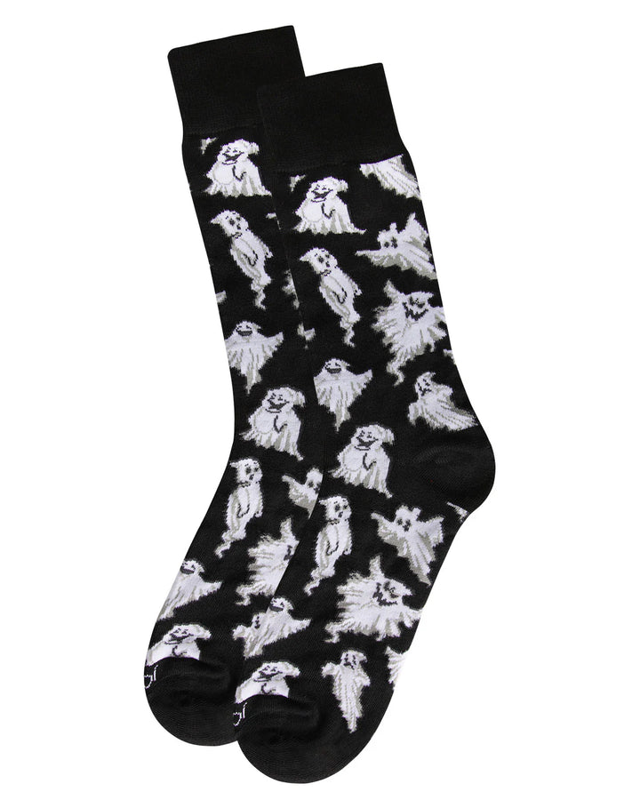 "Halloween Cool Ghoul Ghost Novelty" Crew Socks by Me Moí - Large