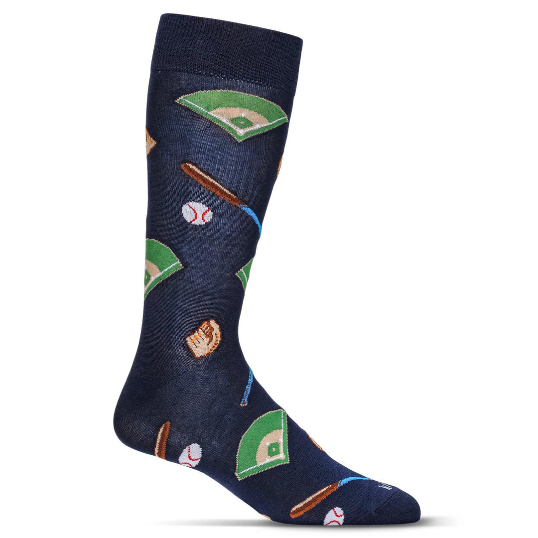 "Baseball" Crew Bamboo Socks by Me Moí - Large