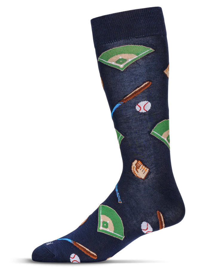 "Baseball" Crew Bamboo Socks by Me Moí - Large