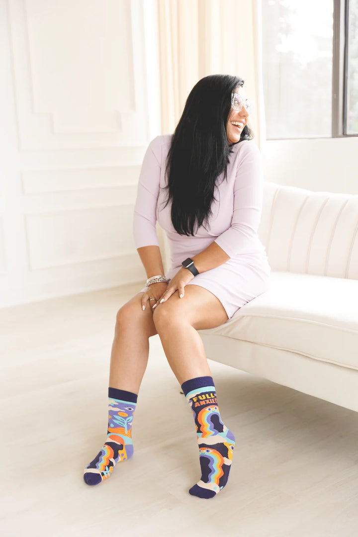 Chaussettes en coton « Anxiety » des Uptown Sox - Taille M