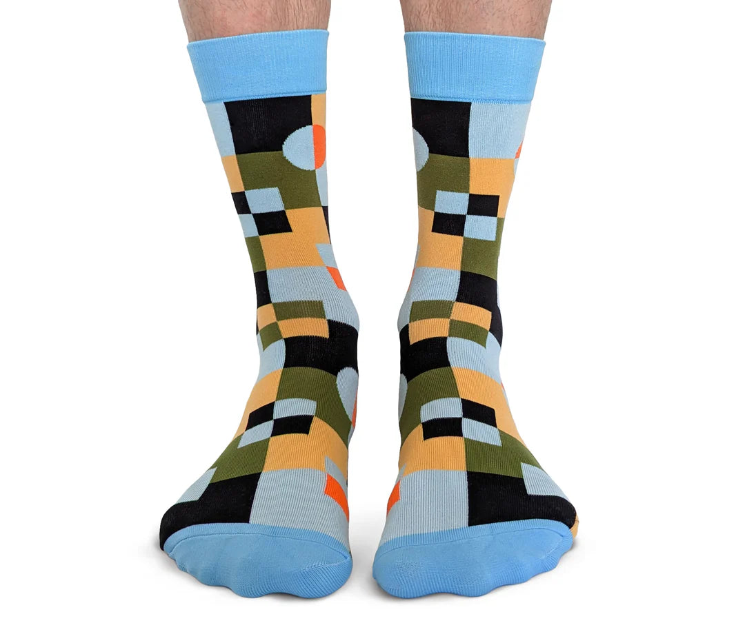 Chaussettes mi-mollet en coton « Stripe Right » par Uptown Sox - Taille L 