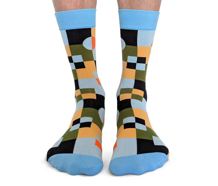 Chaussettes mi-mollet en coton « Stripe Right » par Uptown Sox - Taille L 