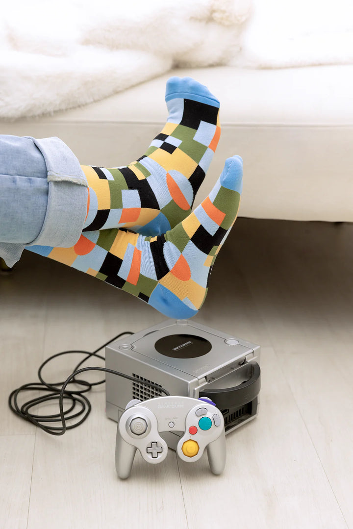 Chaussettes mi-mollet en coton « Stripe Right » par Uptown Sox - Taille L 