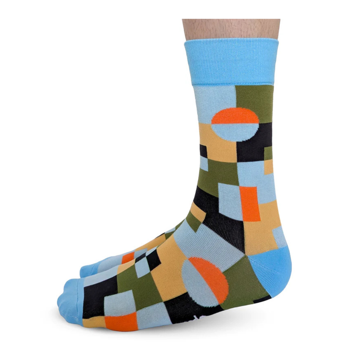Chaussettes mi-mollet en coton « Stripe Right » par Uptown Sox - Taille L 