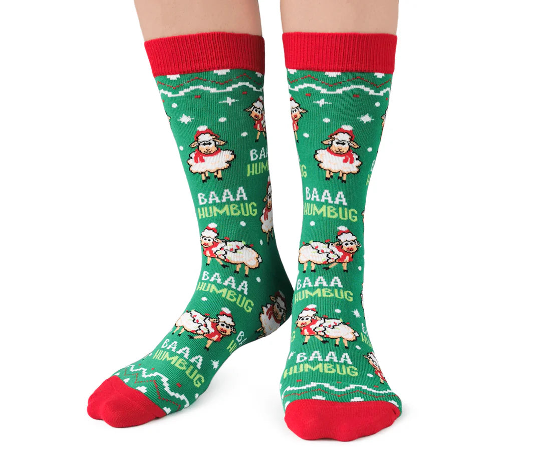 Chaussettes en coton « BAAA HUMBUG » par Uptown Sox