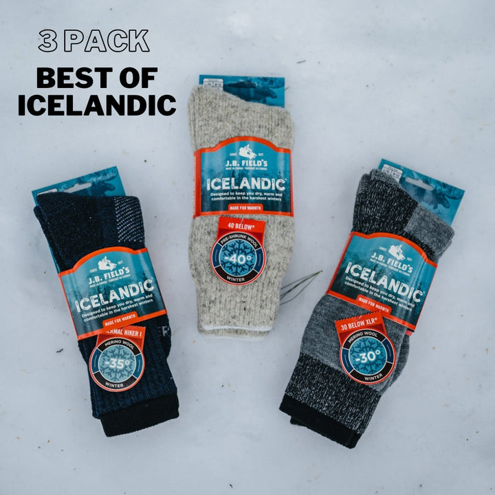 3 PAIRES - Les meilleures chaussettes d'hiver islandaises de JB Field (assortiment) 