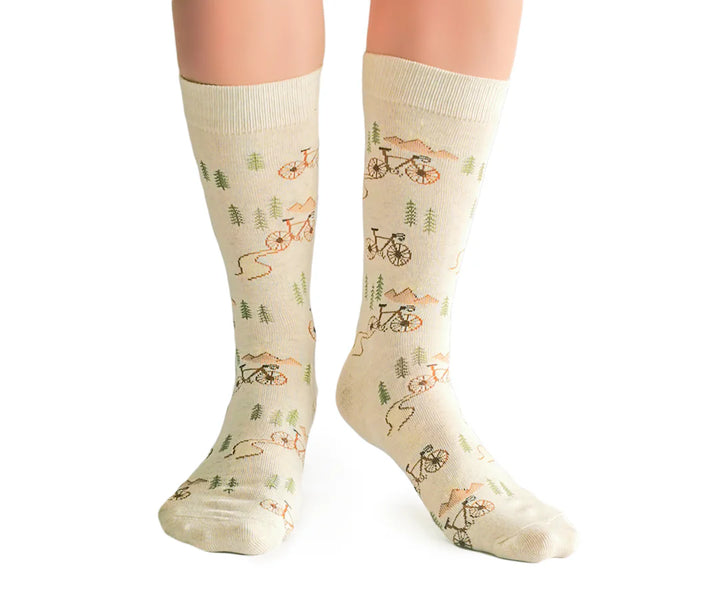 Chaussettes en coton « Cycle Path » par Uptown Sox - Medium 