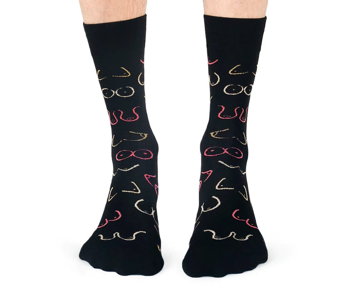 "Simply The Breast" Cotton Crew Socks by Uptown Sox