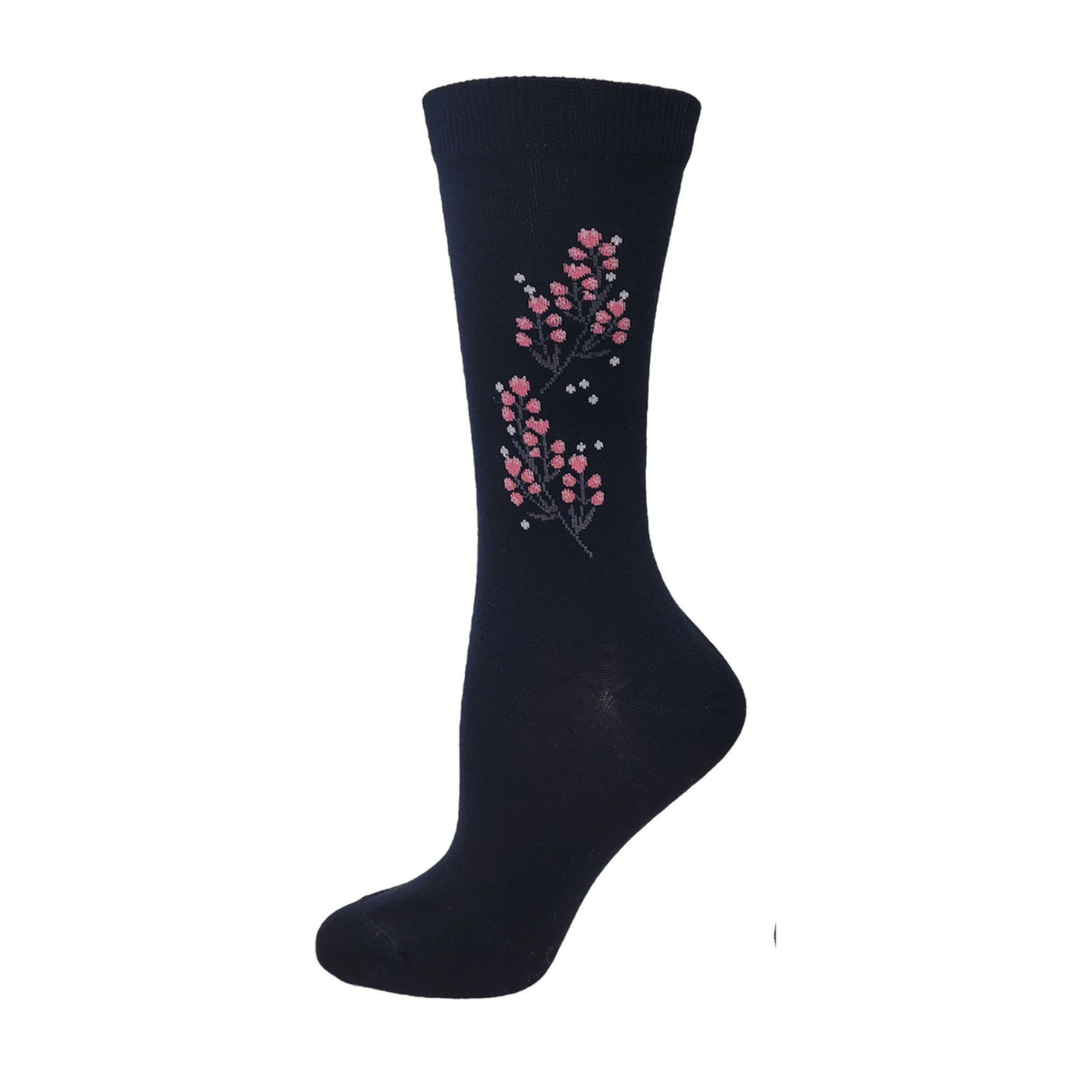 Chaussettes pour diabétiques en coton « Cherry &amp; Blossom » de Wellness - Medium 