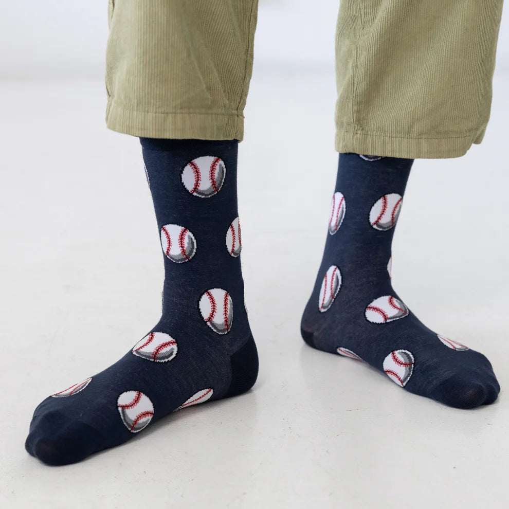 "Baseballs" Bamboo Crew Socks By Sexy Socks