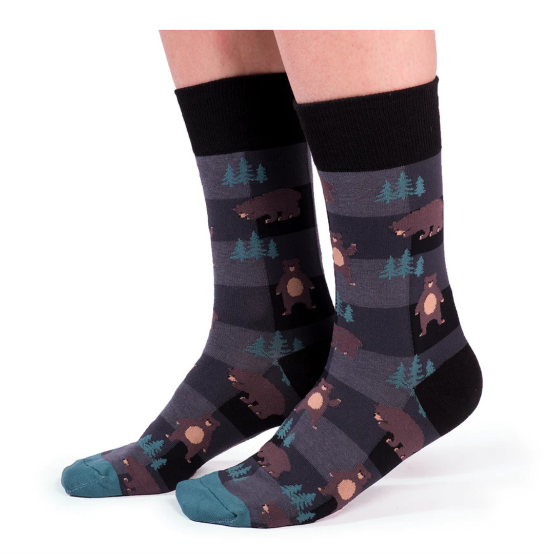 Chaussettes en coton « Bear in Mind » des Uptown Sox - Grandes tailles 