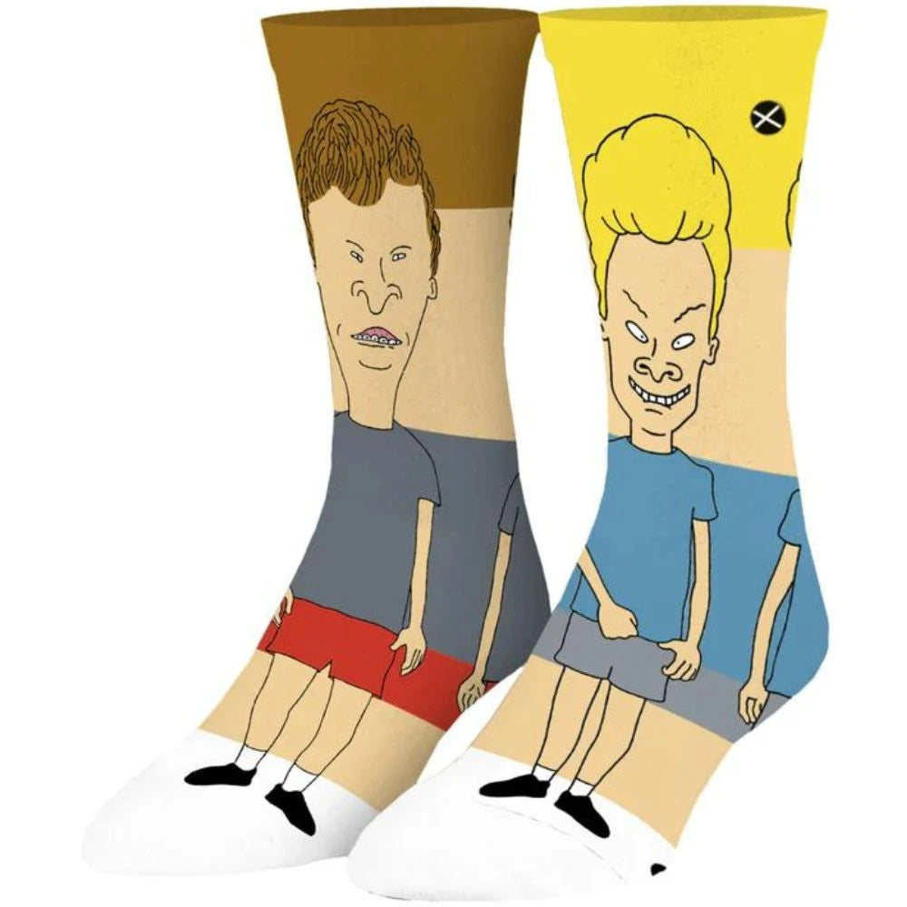 "Beavis and Butthead" Cotton Crew Socks by ODD Sox - LARGE