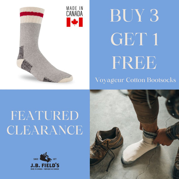 J.B. Field s Full Cushion Cotton Boot Sock CLEARANCE Made in Canada Great Sox