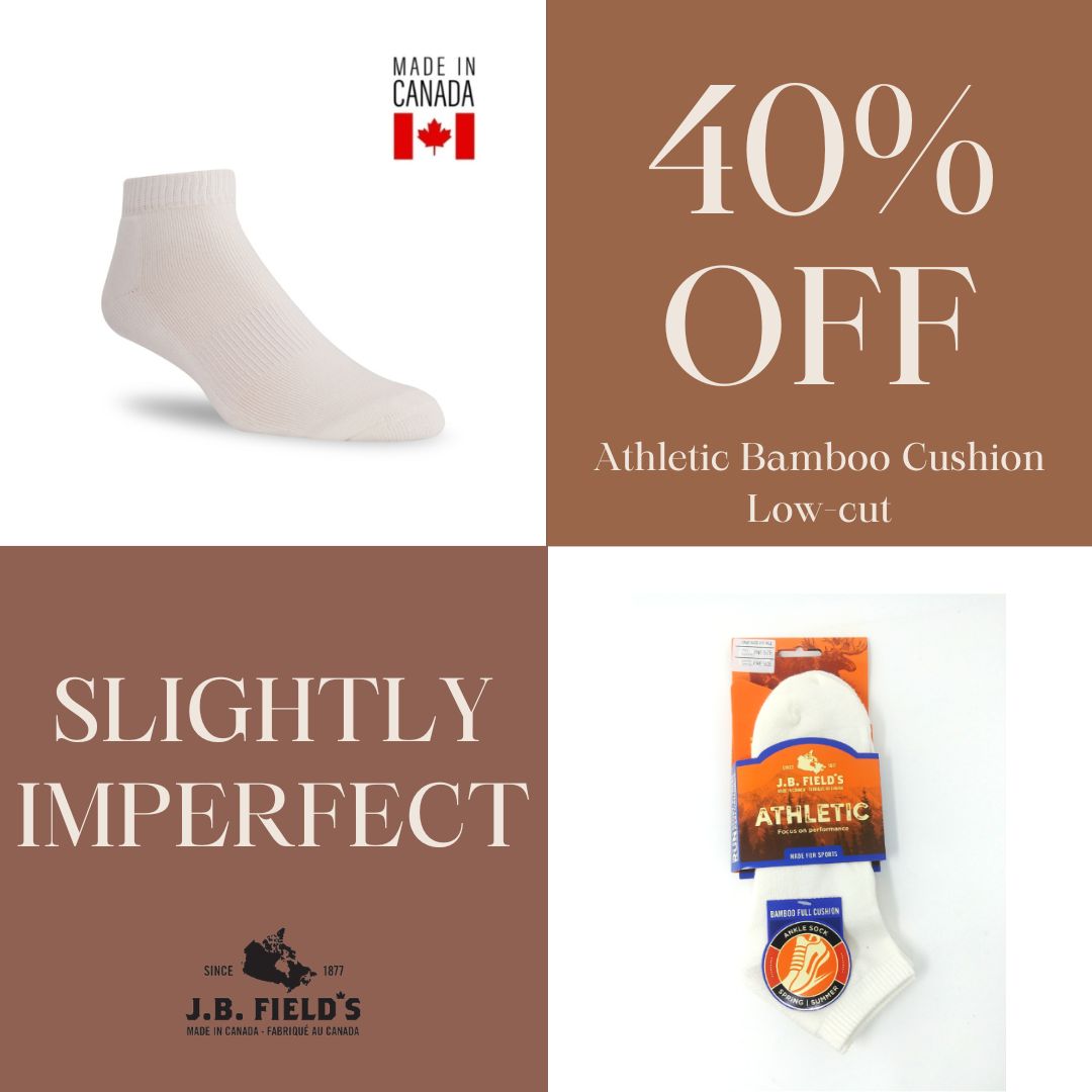 Chaussettes basses « Bamboo Cushion » Athletic de JB Field (LÉGÈREMENT IMPARFAITES) 