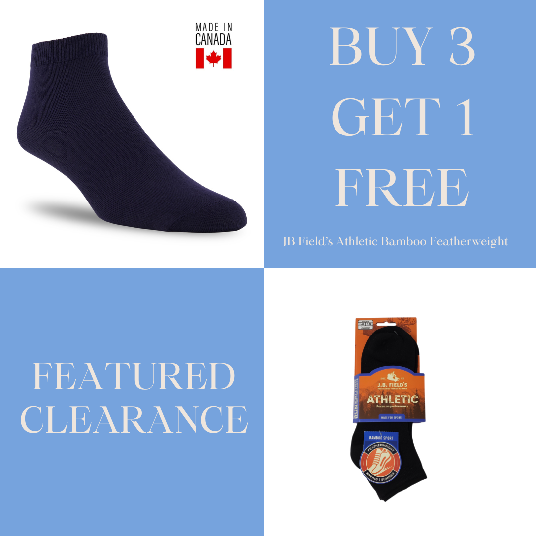 3 PAIR - J.B. Field's Athletic "Bamboo Featherweight" Ankle Socks (CLEARANCE) - MEDIUM