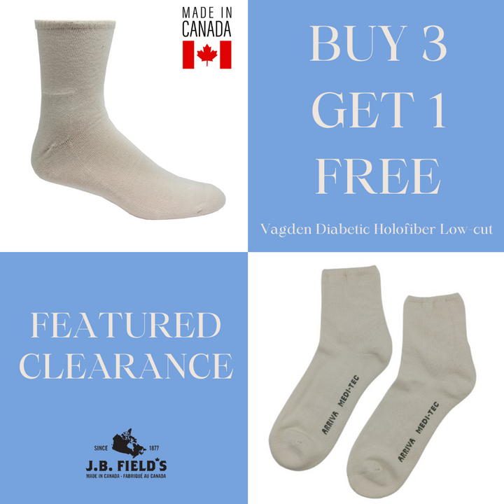 2 PAIR - Vagden Diabetic Holofiber Sport/Casual Low-Cut Running Socks (CLEARANCE)