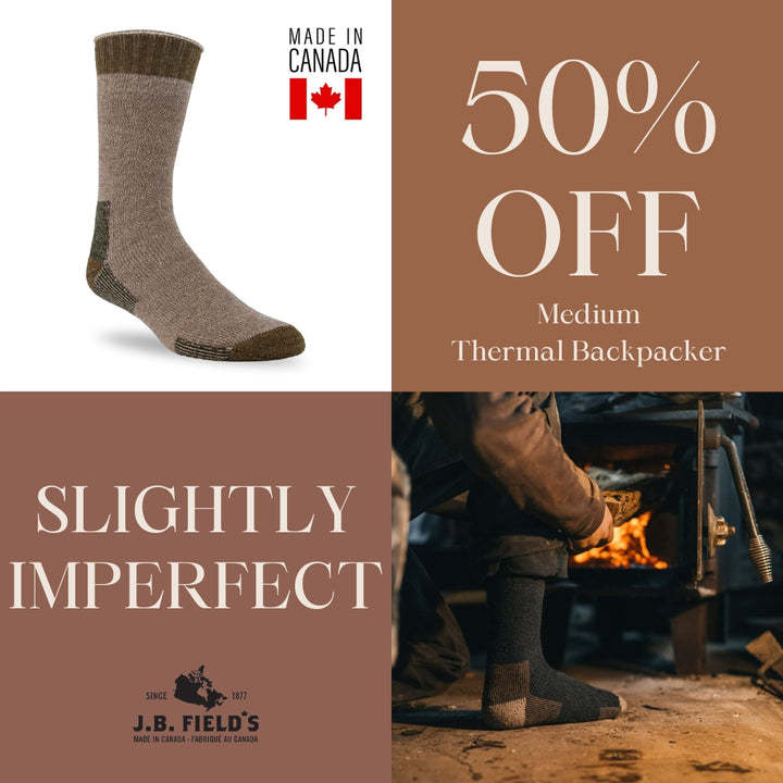 J.B. Field's "Thermal Backpacker" Acrylic & Merino Boot Sock - SLIGHTLY IMPERFECT