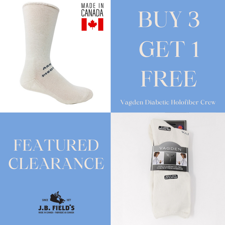 2 PAIR - Vagden Holofiber Casual Mid-Calf Diabetic Sock (CLEARANCE)