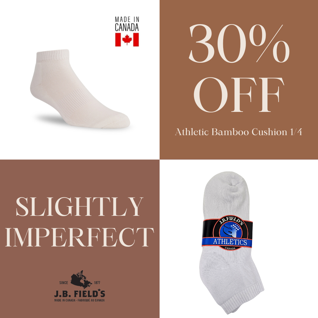 J.B. Field's Athletic "Bamboo Cushion" Low-Cut Ankle Socks (SLIGHTLY IMPERFECT)