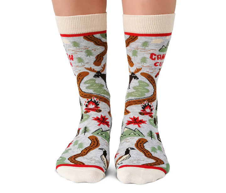 Chaussettes mi-mollet en coton « Canadian Cute » par Uptown Socks - Medium 